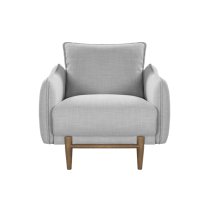 Lark Linen Fabric 1 Seater Sofa In Silver Grey