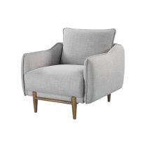 Lark Linen Fabric 1 Seater Sofa In Silver Grey