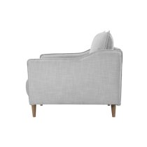 Lark Linen Fabric 1 Seater Sofa In Silver Grey