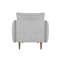 Lark Linen Fabric 1 Seater Sofa In Silver Grey