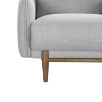 Lark Linen Fabric 1 Seater Sofa In Silver Grey