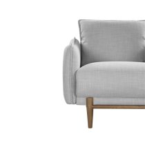 Lark Linen Fabric 1 Seater Sofa In Silver Grey