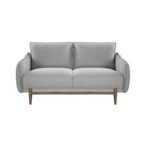 Lark Linen Fabric 2 Seater Sofa In Silver Grey