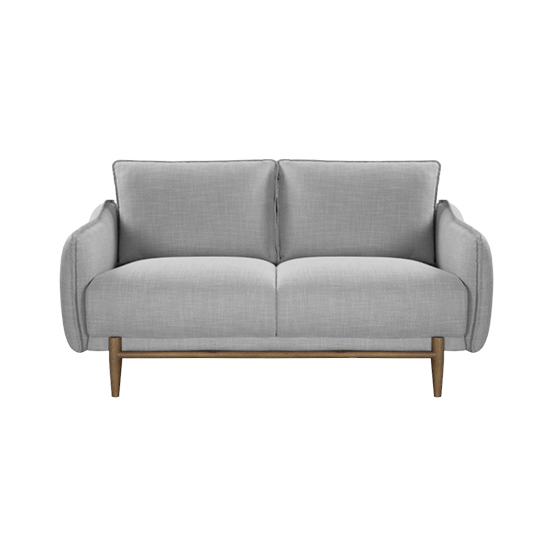 Lark Linen Fabric 2 Seater Sofa In Silver Grey