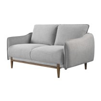 Lark Linen Fabric 2 Seater Sofa In Silver Grey