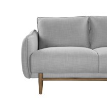 Lark Linen Fabric 2 Seater Sofa In Silver Grey