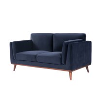 Maili Velvet 2 Seater Sofa In Midnight Blue