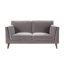 Maili Velvet 2 Seater Sofa In Stone Grey