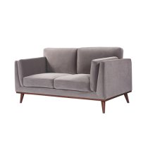 Maili Velvet 2 Seater Sofa In Stone Grey