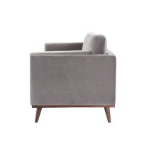 Maili Velvet 2 Seater Sofa In Stone Grey