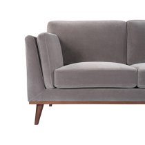 Maili Velvet 2 Seater Sofa In Stone Grey