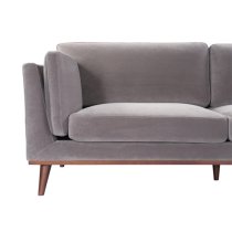 Maili Velvet 3 Seater Sofa In Stone Grey