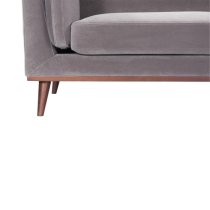 Maili Velvet 3 Seater Sofa In Stone Grey