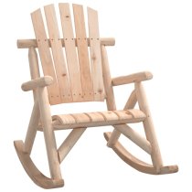 Grace Solid Wood Spruce Garden Rocking Armchair In Light Brown