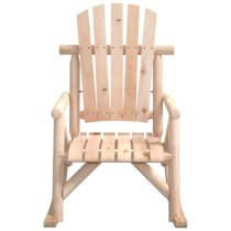 Grace Solid Wood Spruce Garden Rocking Armchair In Light Brown