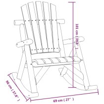 Grace Solid Wood Spruce Garden Rocking Armchair In Light Brown