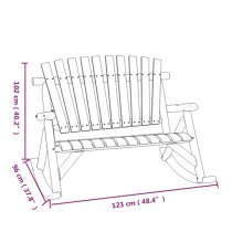 Grace Solid Wood Garden Rocking 2 Seater Bench In Light Brown