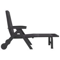 Cait Polypropylene Folding Sun Lounger With Wheels In Anthracite