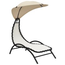 Ediva Steel Sun Lounger With Cream Fabric Canopy