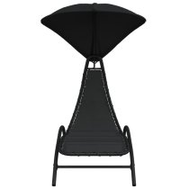 Ediva Steel Sun Lounger With Black Fabric Canopy