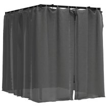 Fiona Steel Double Sun Lounger With Curtains In Anthracite