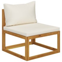 Basile Solid Wood 5 Piece Garden Lounge Set With Cream Cushions