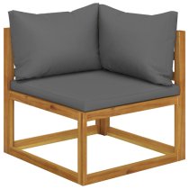 Basile Solid Wood 6 Piece Garden Lounge Set With Grey Cushions