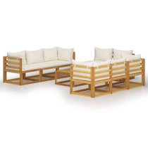 Brooks Solid Wood 9 Piece Garden Lounge Set With Cream Cushions