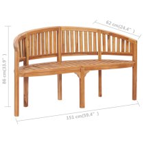 Ivan Banana Shape Garden Seating Bench Medium In Natural