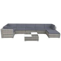 Nova Rattan 8 Piece Garden Lounge Set With Cushions In Grey