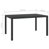 Darwen Aluminium Garden Dining Table Medium In Black