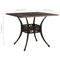 Charlton Aluminium Garden Bistro Table In Bronze