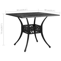 Charlton Aluminium Garden Bistro Table In Black