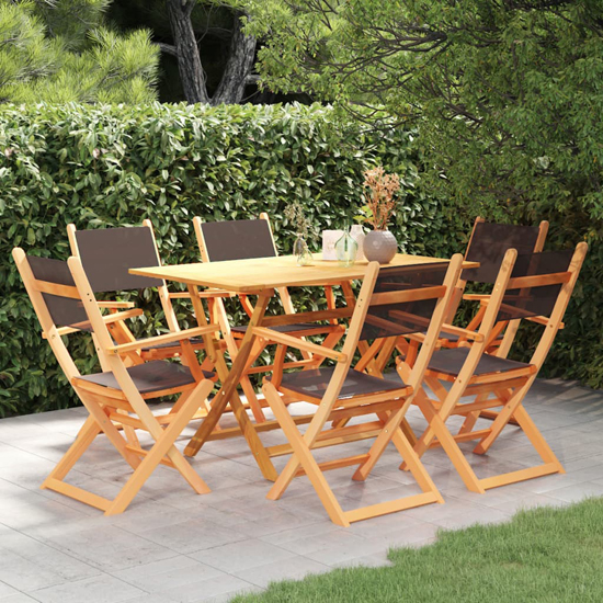 Ilkley Solid Eucalyptus Wood 7 Piece Outdoor Dining Set In Black