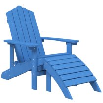 Troy Garden HDPE Armchair With Footstool In Aqua Blue