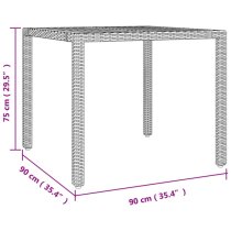 Indio Poly Rattan 3 Piece Garden Dining Set In Grey