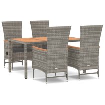 Indio Poly Rattan 5 Piece Garden Dining Set Large In Grey