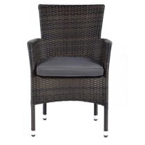 Arlo Outdoor Weave Rattan Tub Chair In Black And Brown