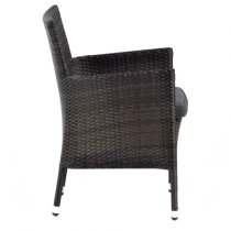 Arlo Outdoor Weave Rattan Tub Chair In Black And Brown