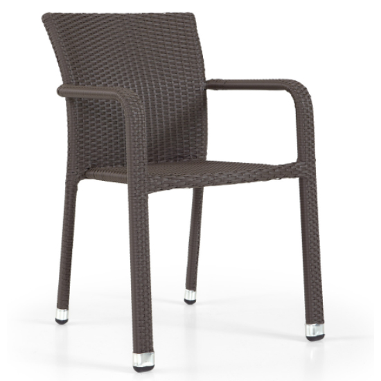 Lillie Outdoor Rattan Armchair In Mocca Cream