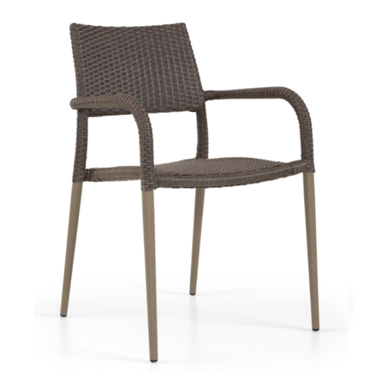 Laria Outdoor Rattan Armchair In Mahogany