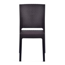 Mili Polypropylene Side Chair In Brown Rattan Effect