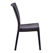 Mili Polypropylene Side Chair In Brown Rattan Effect