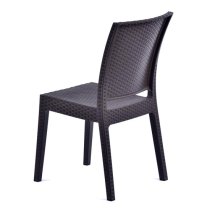 Mili Polypropylene Side Chair In Brown Rattan Effect