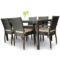 Arlo Outdoor Rattan Dining Table And 6 Arlo Chairs