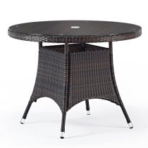 Arlo Outdoor Rattan Round Dining Table And 4 Arlo Armchairs