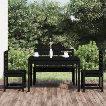 Bangor Solid Wood Pine 4 Piece Garden Dining Set In Black