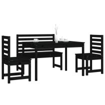 Bangor Solid Wood Pine 4 Piece Garden Dining Set In Black