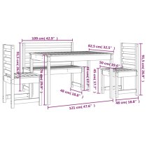 Bangor Solid Wood Pine 4 Piece Garden Dining Set In Black