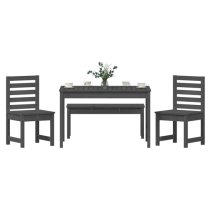 Belton Solid Wood Pine 4 Piece Garden Dining Set In Grey